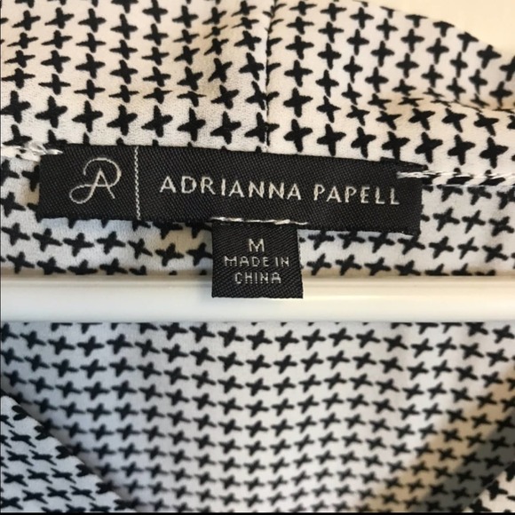 Adrianna Papell Long Sleeve Top Black/White Medium - Picture 3 of 8